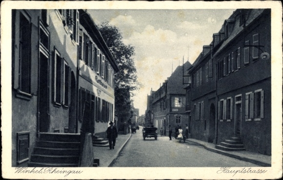 Ak Oestrich Winkel am Rhein Rheingau, Hauptstraße