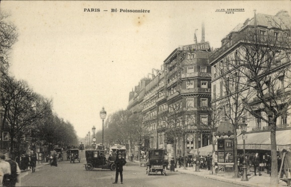 Ansichtkaart Beurs van Parijs II, Boulevard Poissonnière
