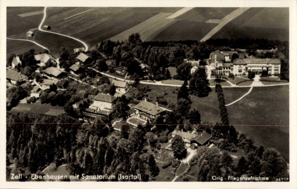 Ak Zell Ebenhausen Schäftlarn in Opper-Beieren, luchtfoto