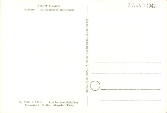 Postcard Hoffenheim Sinsheim in Baden, aerial photograph