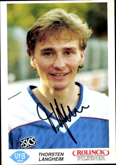 Autogrammkarte Fußballer Thorsten Langheim, VfB Oldenburg, Autogramm