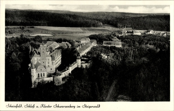 Ak Scheinfeld im Steigerwald Mittelfranken, Fliegeraufnahme