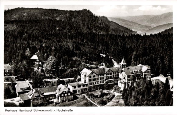 Ak Bühlertal im Schwarzwald, Kurhaus Hundseck, Hochstraße, Fliegeraufnahme