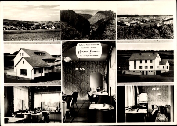 Postcard Kausen in the Westerwald, Restaurant-Pension Franz Benner