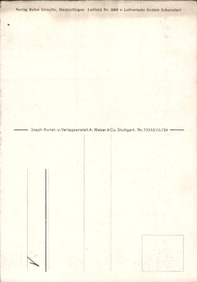 Postcard Marktoffingen in Swabia, aerial photograph