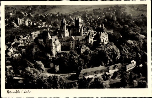 Postcard Braunfels an der Lahn, aerial photo
