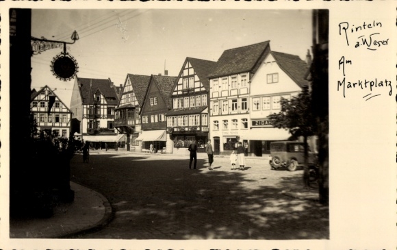 Photo Postcard Rinteln on the Weser, market square, Ernst Ströhl shop, Café Sinke