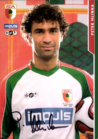 Autograph card footballer Peter Hlinka, FC Augsburg, autograph