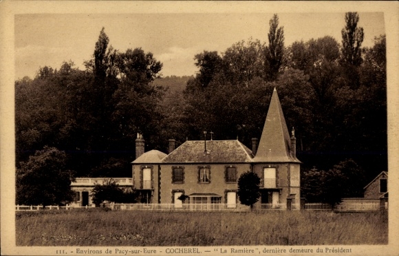 Postcard Cocherel Eure, La Remiere, last president