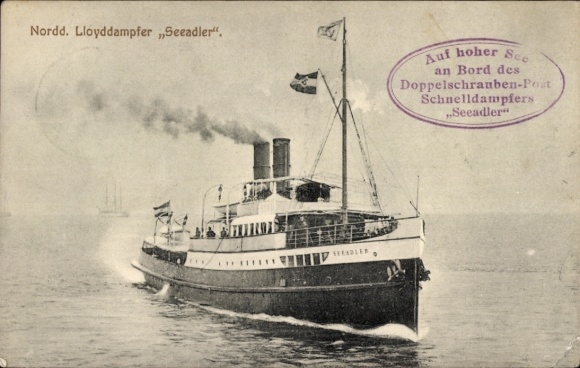 Postcard Dampfer Seeadler, Norddeutscher Lloyd Bremen NDL