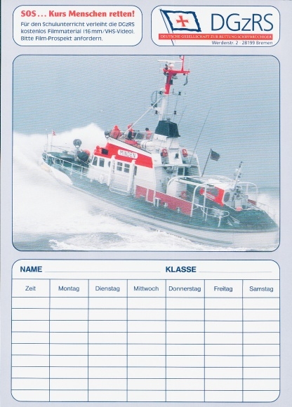 Timetable DGzRS, sea rescue boat