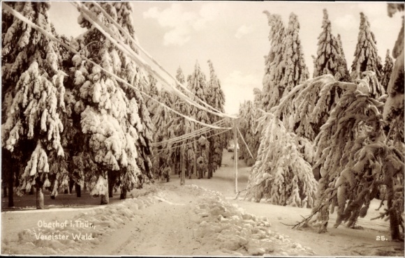 Postcard Oberhof in the Thuringian Forest, Frozen Forest
