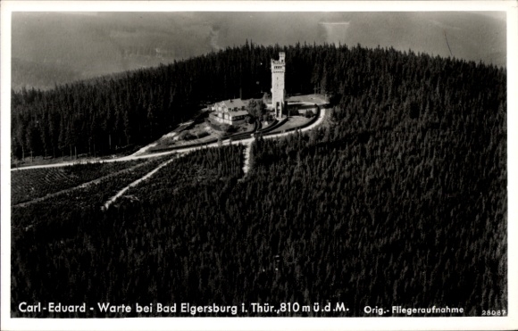 Postcard Elgersburg in Thuringia, Carl Eduard Warte, aerial photograph