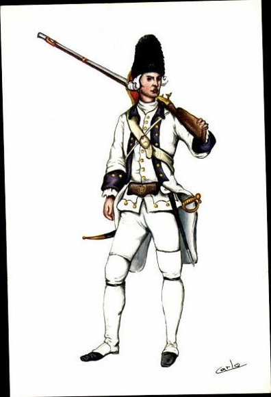 17 alte Ak mit Beiheft Uniformen des spanischen Militärs