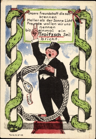 Artist Postcard Lüdke, E., Berlin Tempelhof, rope and cable works F. Troitzsch, friendship