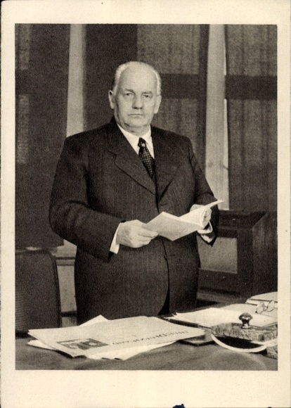 Postcard President Wilhelm Pieck, GDR, portrait