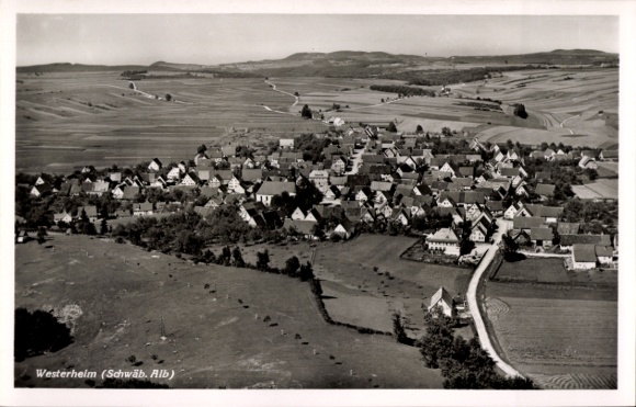 Postcard Westerheim in Württemberg, aerial photograph