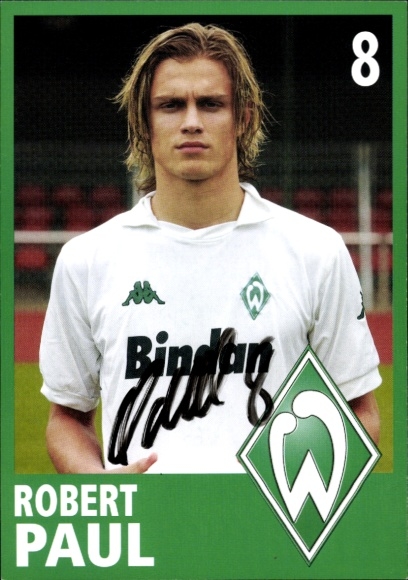 Autograph card footballer Robert Paul, Werder Bremen, autograph