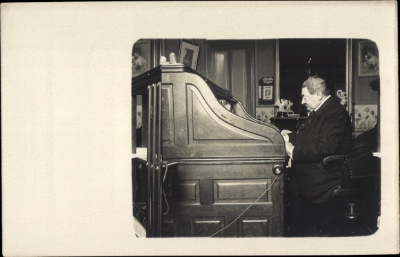 Photo Postcard Man at desk, France, bell