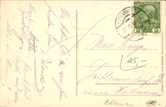 Postcard Chrochvice Krochwitz Podmokly Bodenbach Děčín Tetschen Region Ústí nad Labem, landslide 1914