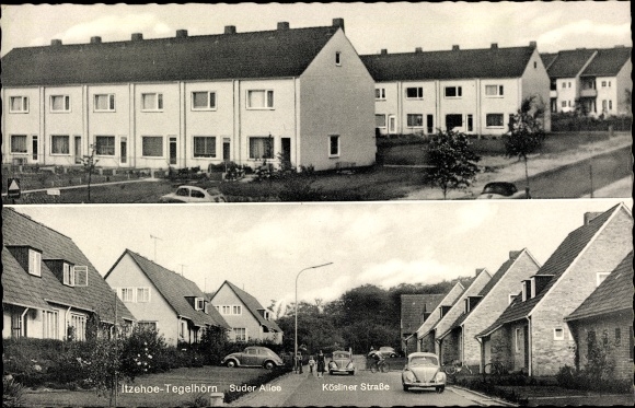 Postcard Tegelhoern Itzehoe in Holstein, Suder Allee, Koesliner Strasse