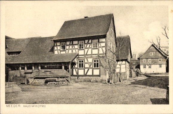 Postcard Meeder Upper Franconia, half-timbered house No. 11, 1795