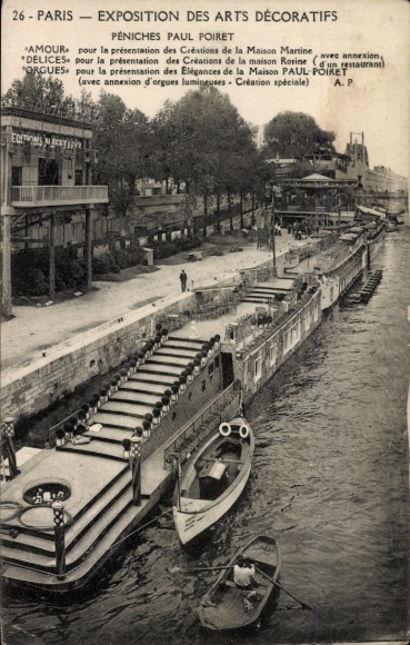 Postcard Paris, Exhibition of Decorative Arts, Peniches Paul Poiret