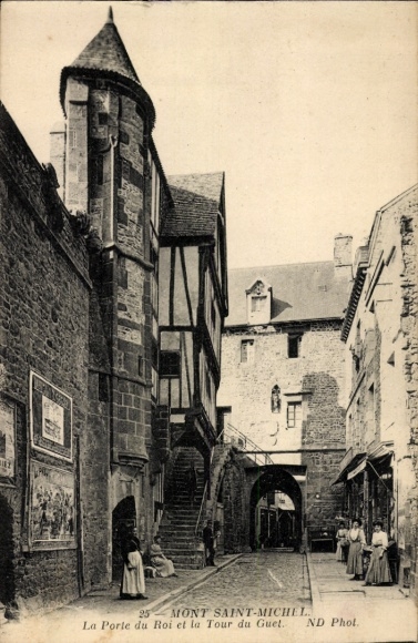 Ak Le Mont Saint Michel Manche, Porte du Roi, Tour du Guet