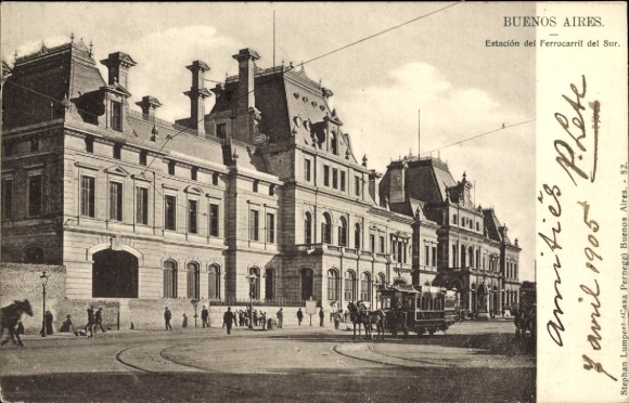 Ak Buenos Aires Argentinië, Estacion del Ferrocarril del Sur