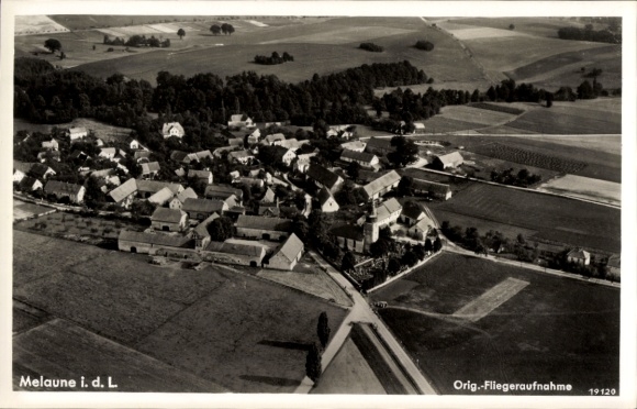 Ak Melaune in Lausitz, luchtfoto