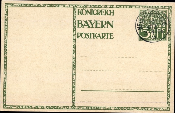 Postal stationery artist PC Diez, M., Prince Regent Luitpold of Bavaria, 1821 to 1911, carriage
