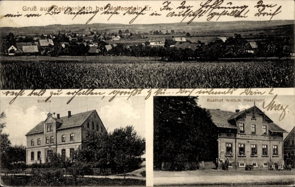 Ak Reichenbach in der Oberlausitz, Landschaft, Gebäude, Gasthof, Postkarte