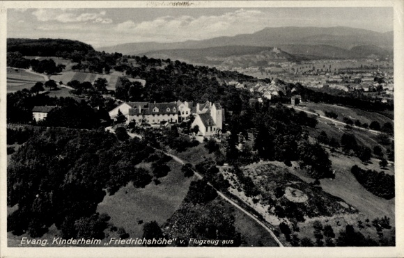Postcard Tüllingen Lörrach in Baden, aerial photograph, Evangelical Children's Home Friedrichshöhe