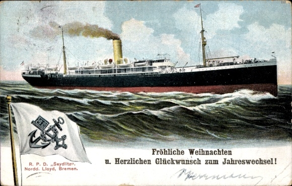 Postcard Dampfschiff Seydlitz, Norddeutscher Lloyd Bremen