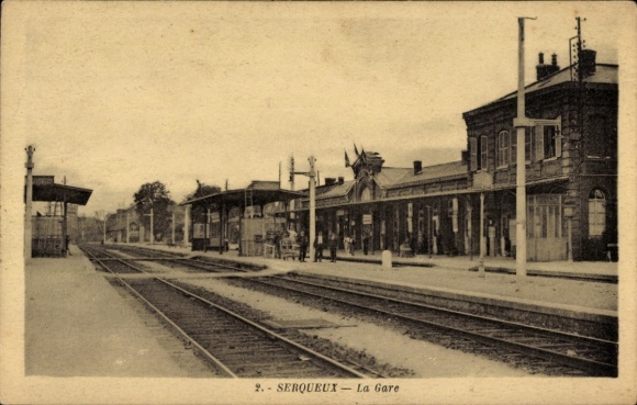 Ak Serqueux Seine Maritime, Bahnhof