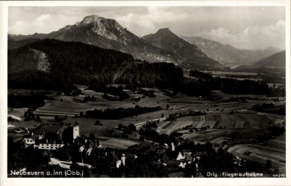 Postcard Neubeuern in Upper Bavaria, aerial photograph
