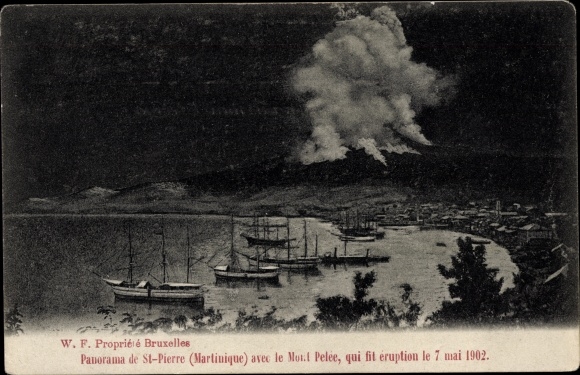 PC Saint Pierre Martinique, Mont Pelée, volcanic eruption 1902