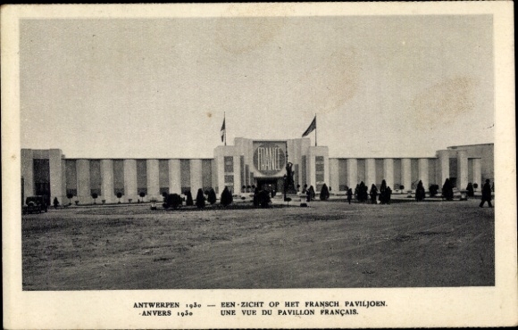Postcard Antwerp Flanders, World Exhibition 1930, view of the French pavilion
