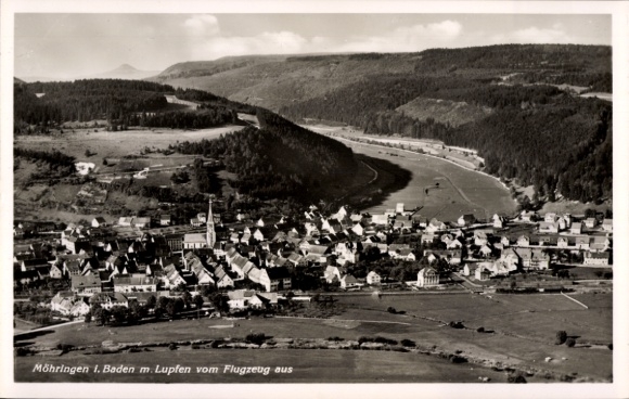 Postcard Möhringen in Baden Tuttlingen, aerial photograph