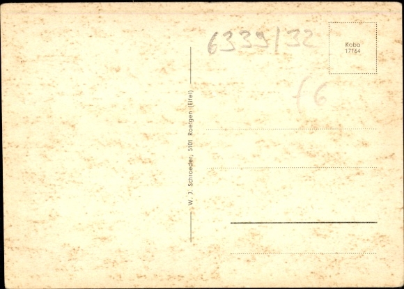 Postcard Roetgen in the Eifel, border crossing point, forestry office, dam filter house, monastery
