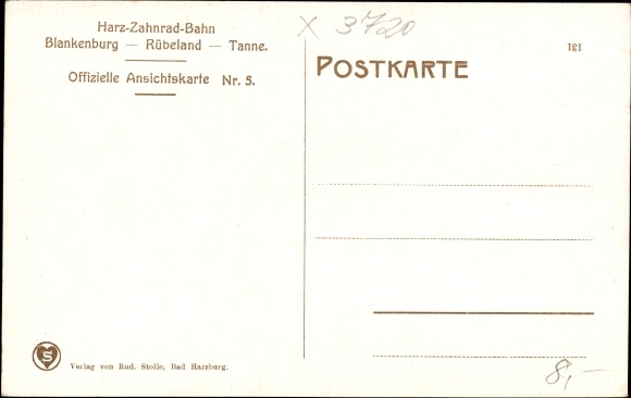 Postcard Blankenburg am Harz, Braune Sumpf station, Bielstein tunnel, Harz cog railway