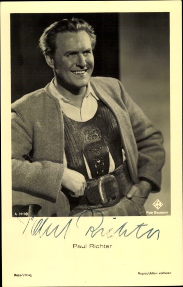Ak Schauspieler Paul Richter, Portrait, Ross 3119/1, Autogramm