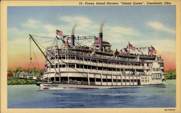 PC Cincinnati, Ohio, VS, Coney Island Steamer Island Queen