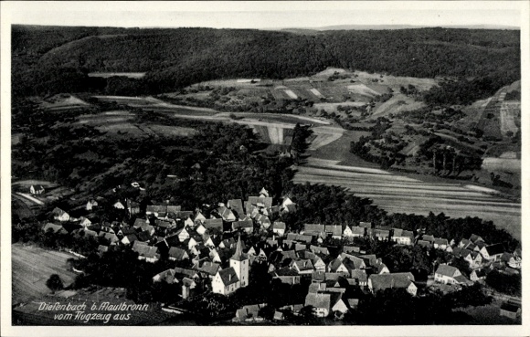 Postcard Diefenbach Sternenfels in Württemberg, aerial photograph