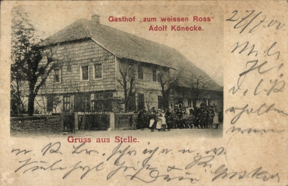 Postcard Stelle in the district of Harburg, Gasthof zum weissen Ross