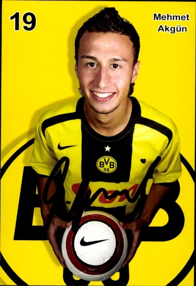 Autogrammkarte Fußballer Mehmet Akgün, BVB 09, Borrussia Dortmund, Autogramm