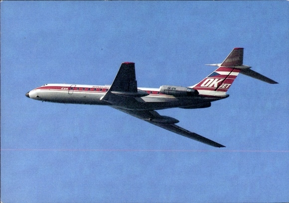 Ak Tschechisches Passagierflugzeug, Tupolev Tu 134 A, OK JET