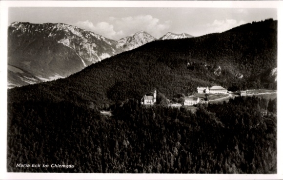 Siegsdorf in Opper-Beieren, klooster Maria Eck, luchtfoto