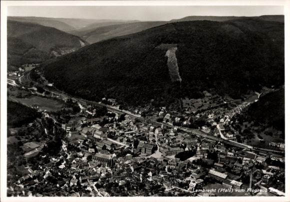 Postcard Lambrecht in der Pfalz, aerial photograph