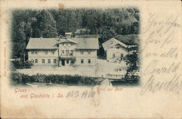 Postcard Glashütte in Saxony, Hotel zur Post